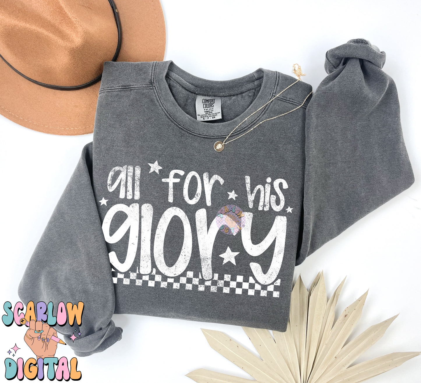 All For His Glory PNG Digital Design