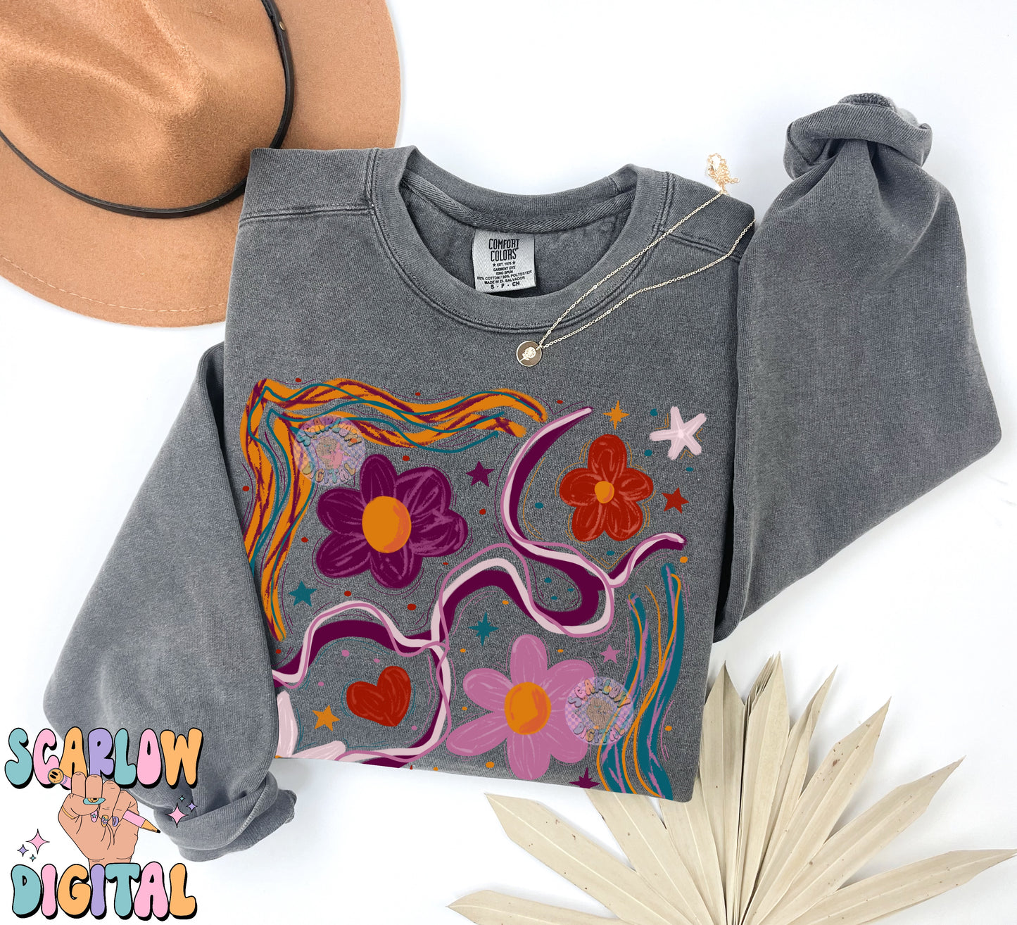 Boho Flowers PNG Digital Design