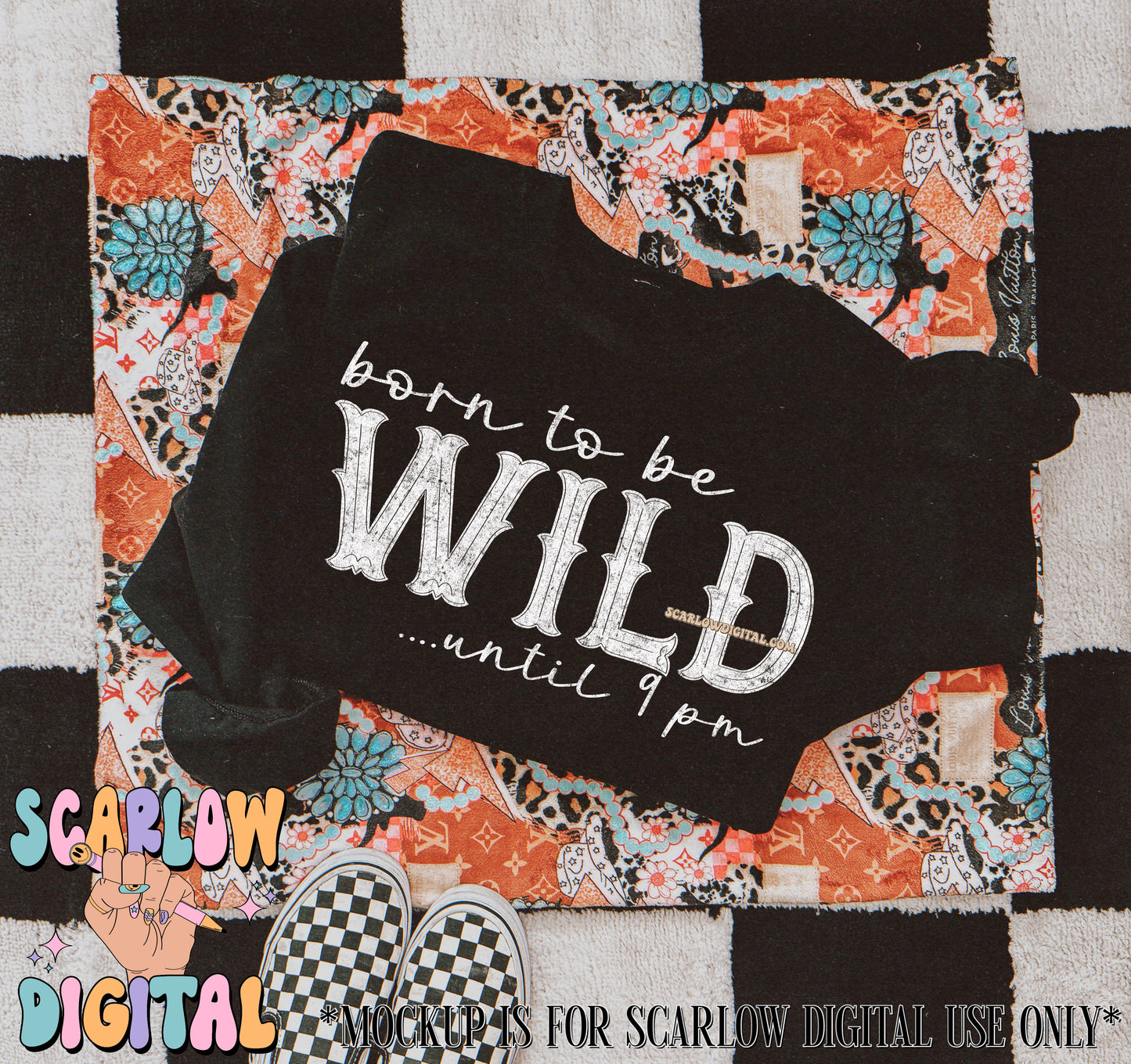 Born to Be Wild Until 9 PM PNG Digital Design