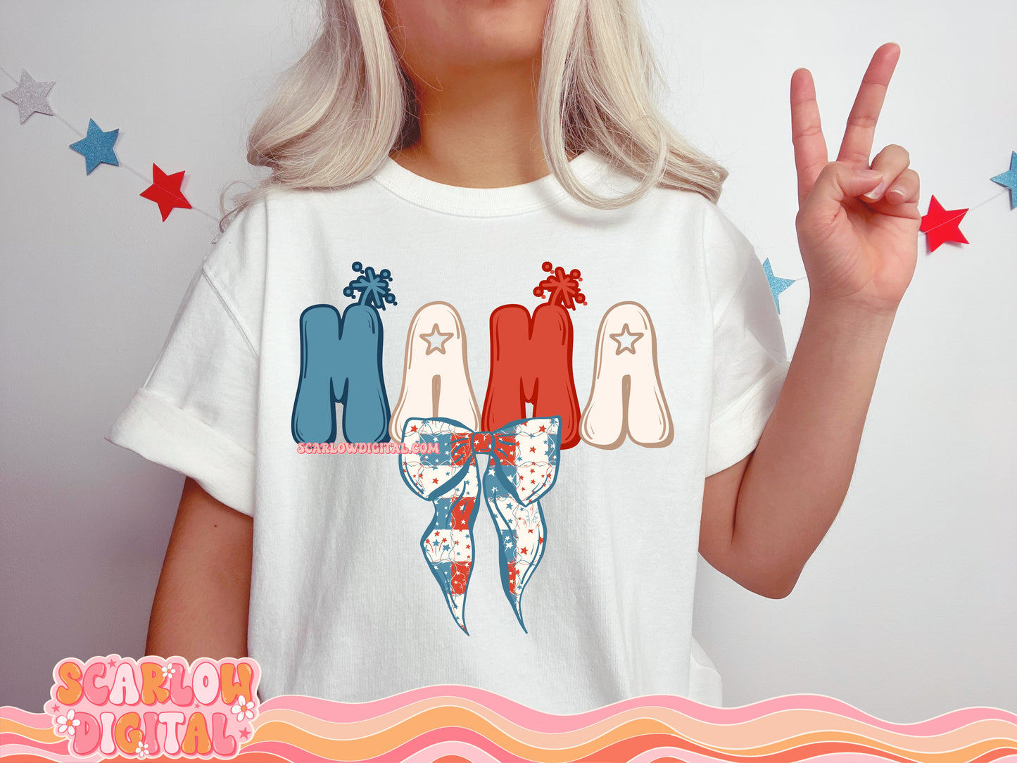 Patriotic Mama PNG Digital Design