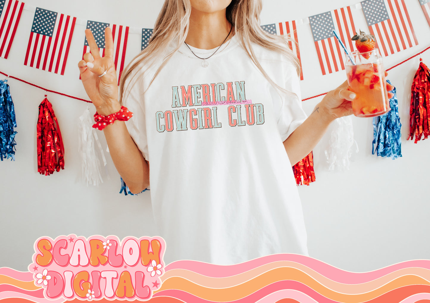 American Cowgirl Club PNG Digital Design