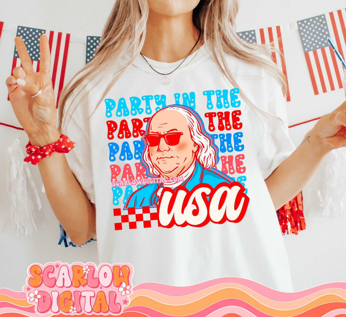 USA Party PNG Digital Design