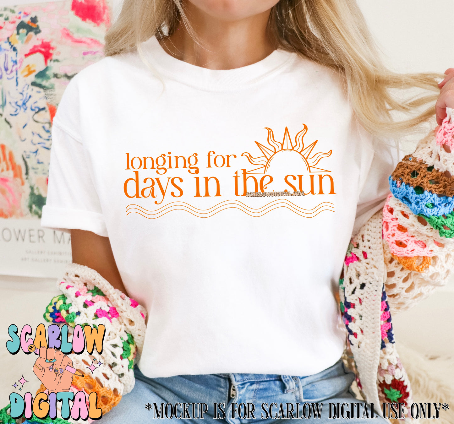 Longing For Days in the Sun PNG Digital Design