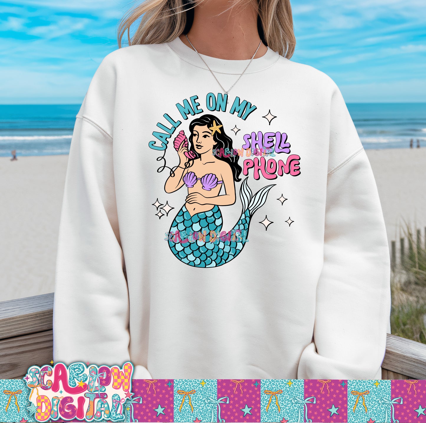 Call Me On My Shell Phone PNG Digital Design