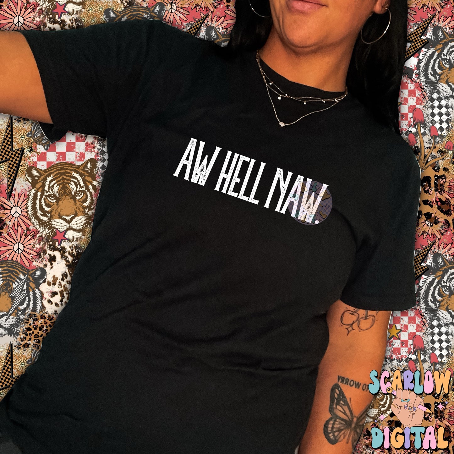 Aw Hell Naw PNG Digital Design, sarcastic png, funny png, adult humor, western png, png for adults, grunge png, edgy png, minimalist png