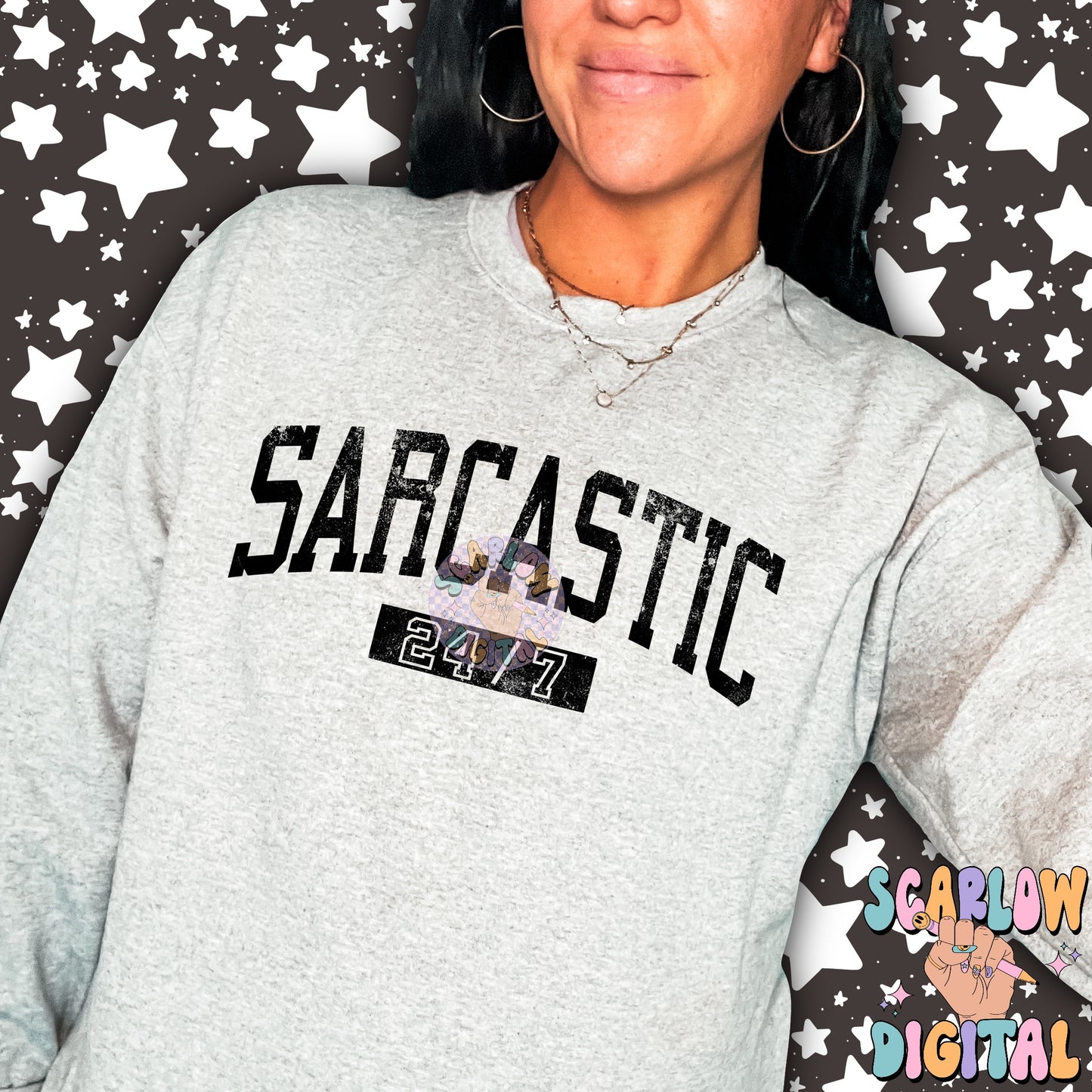 Sarcastic 24/7 PNG Digital Design Download