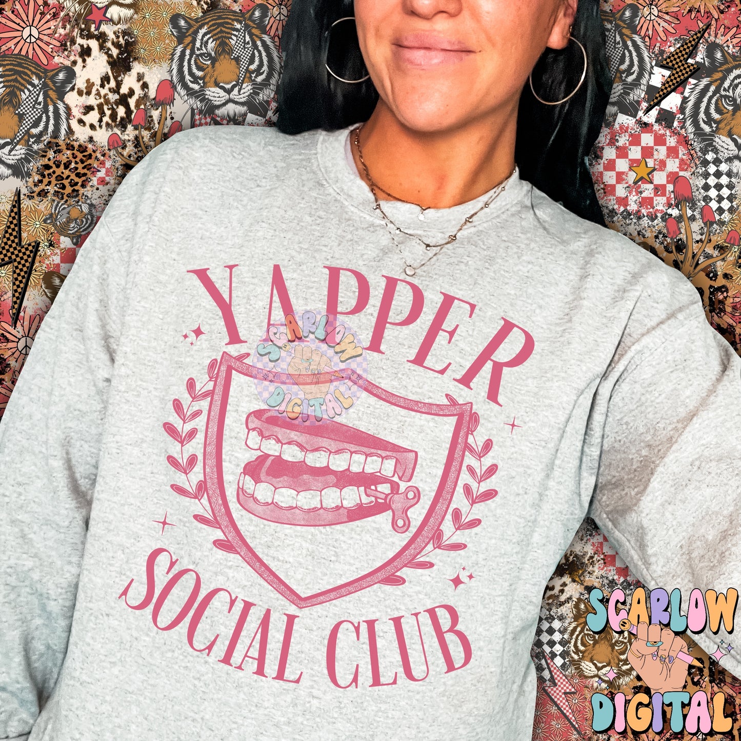 Yapper Social Club PNG Digital Design Download, funny png, talkative png, adult humor png, sarcastic png, png for adults, single color png