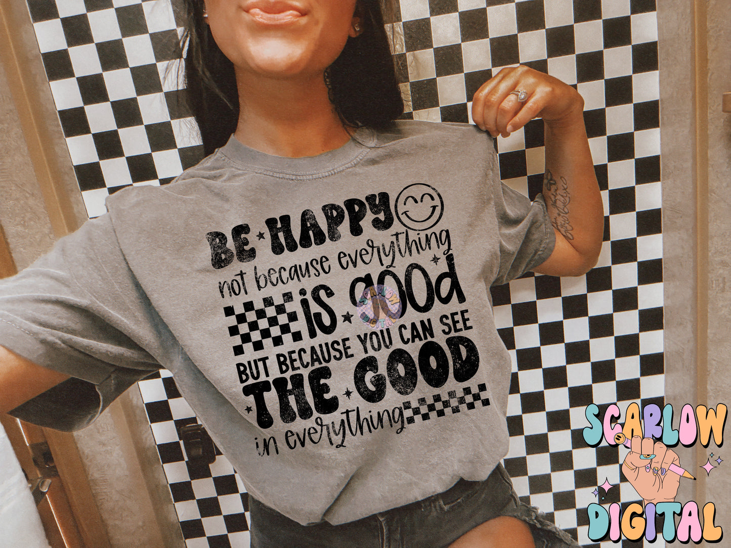 Be Happy PNG Digital Design