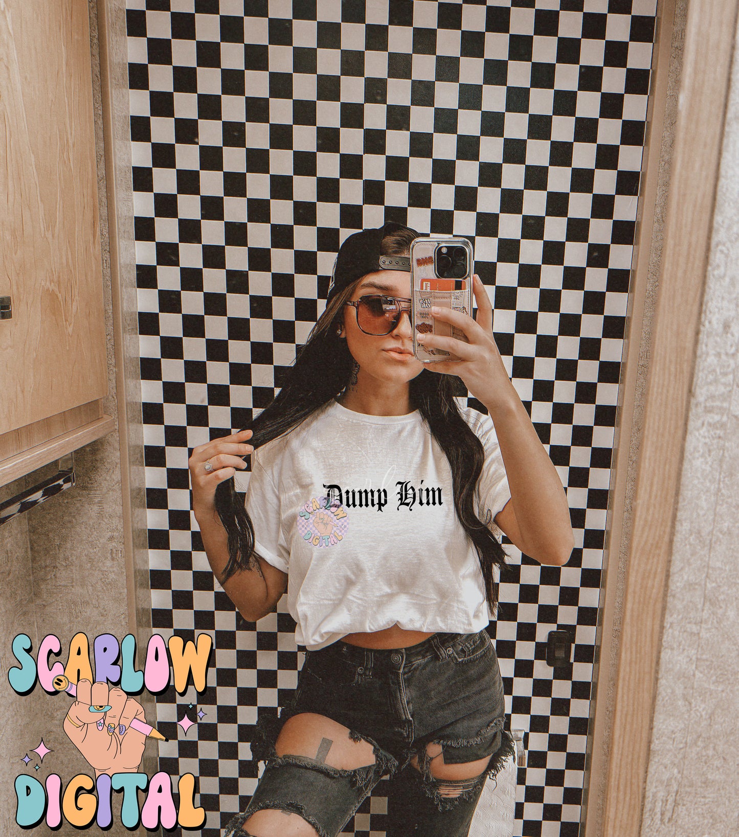 Dump Him SVG Cut File Digital Design Download, old english svg, edgy png, png for women, trendy svg designs, funny png, simple svg designs