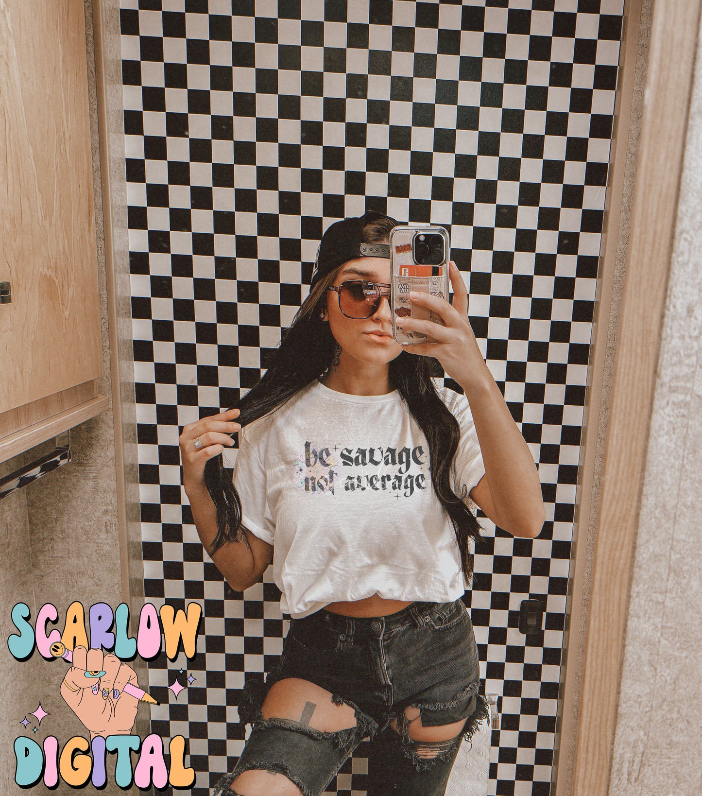 Be Savage Not Average PNG Digital Design Download, grunge png, snarky png, self love png, confidence png, single color png, simple png file