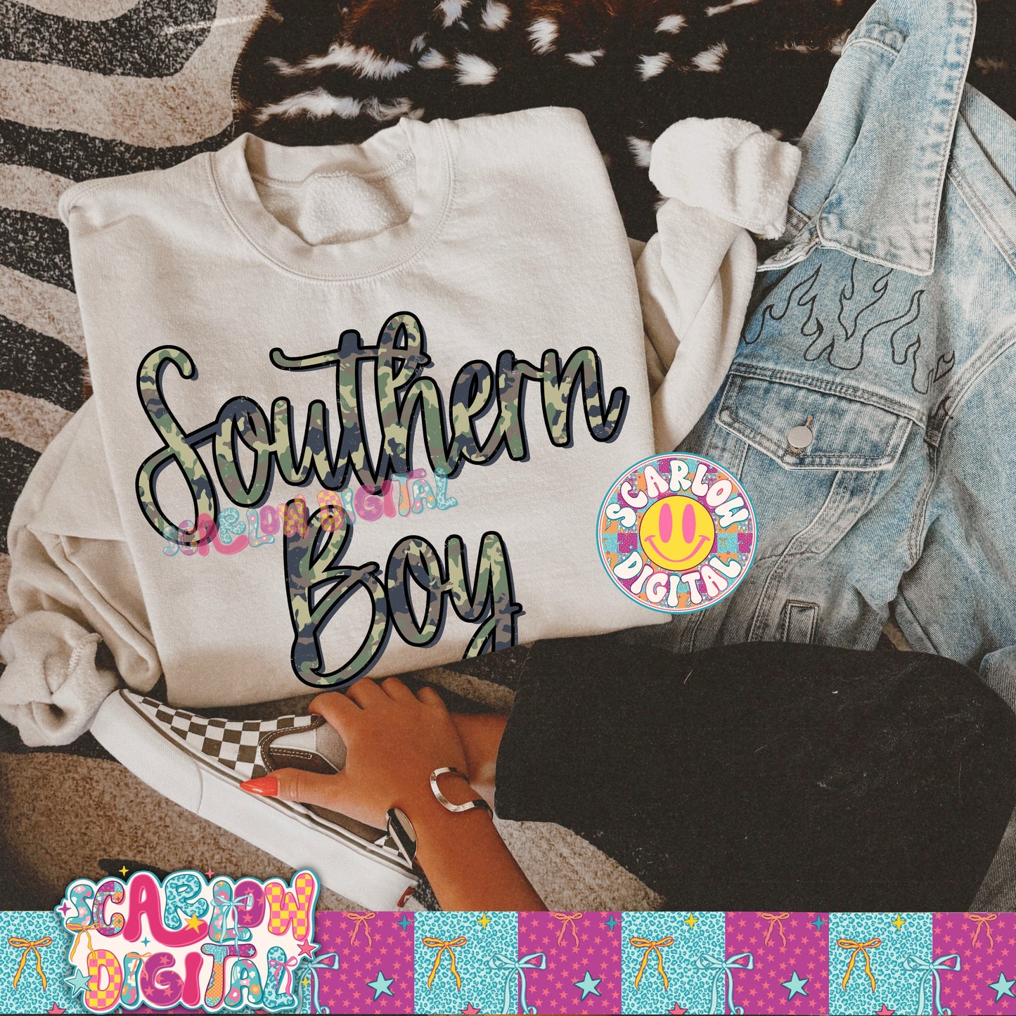 Southern Boy PNG Digital Design