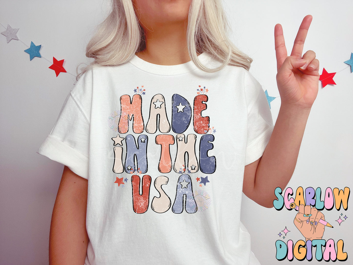 Made in the USA PNG-July 4th Digital Design