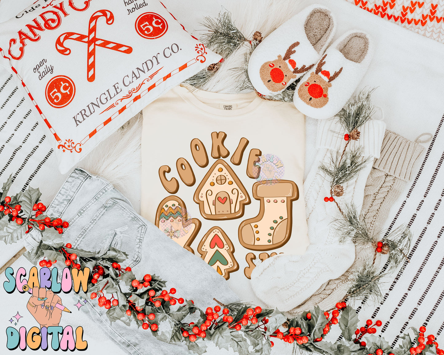 Cookie Season PNG Digital Design Download, Christmas cookies png, christmas tree png, baking png, trendy xmas png, holidays png design