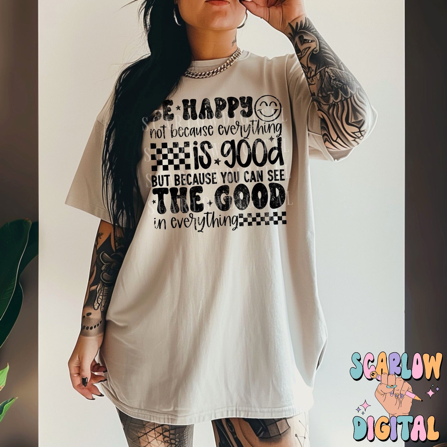 Be Happy PNG Digital Design