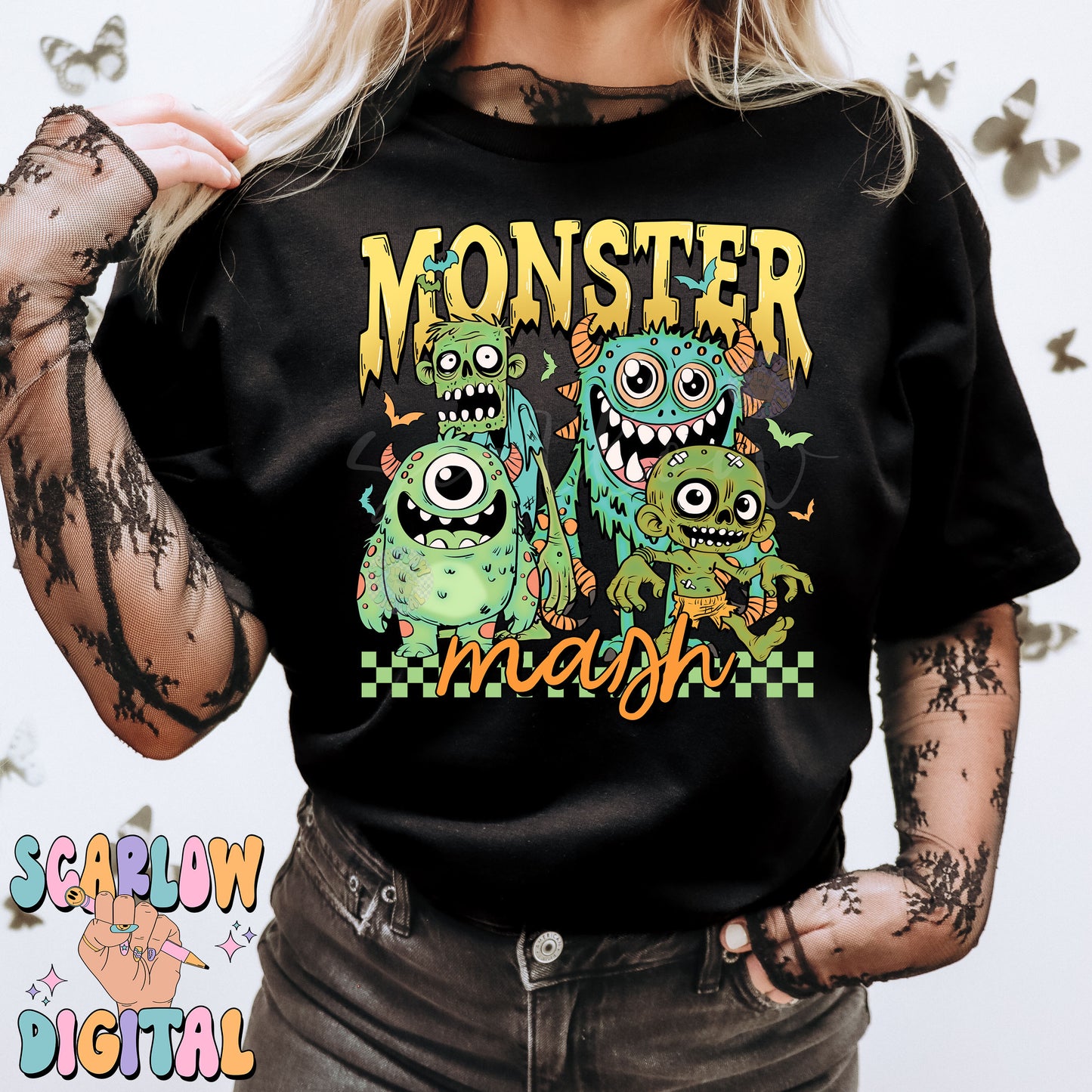 Monsters PNG Digital Design Download, Halloween png, boy png designs, spooky season png, retro halloween png, zombies png, scary png designs