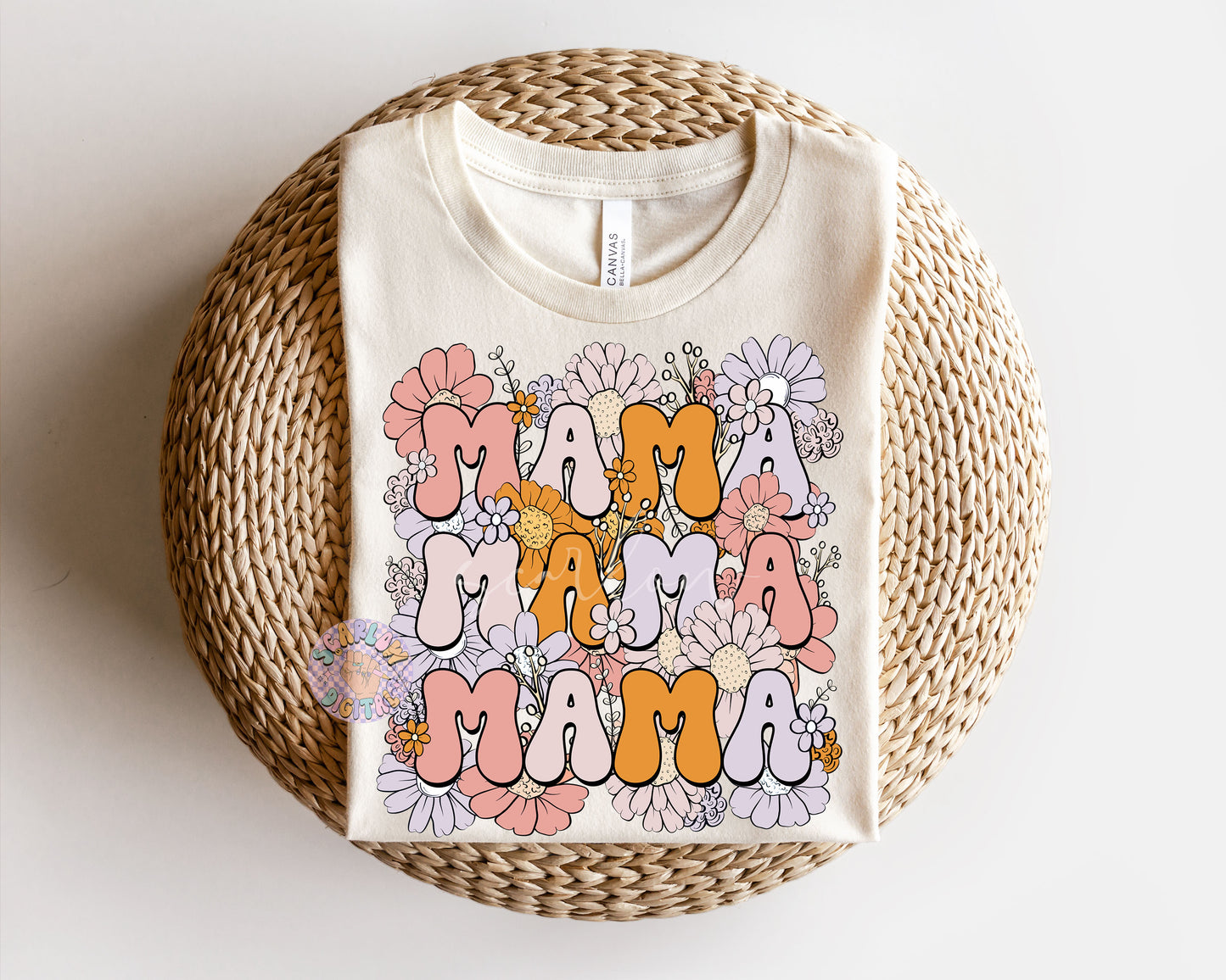 Floral Mama PNG Sublimation Digital Design Download, flowers png, png for moms, mama png, trendy mama png, preppy mama designs, boho mom png