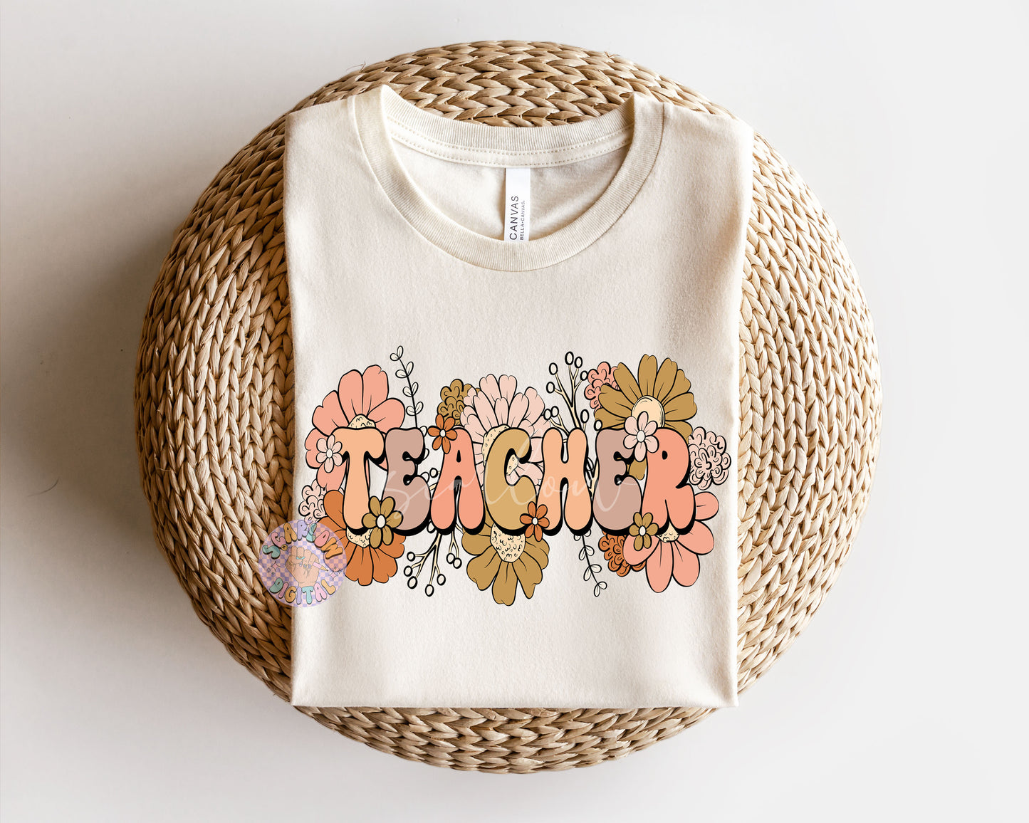 Floral Teacher PNG Digital Design