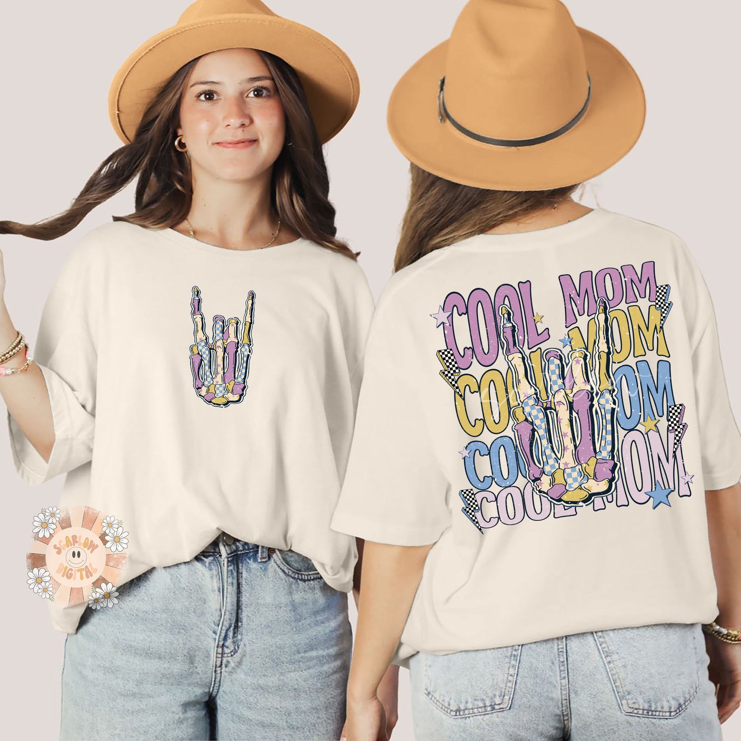Cool Mom Pocket and Back PNG Bundle-Rocker Sublimation Digital Design Download-mom png, png for moms, edgy png, grunge png, skeleton png