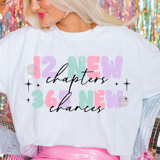 12 New Chapters 365 New Chances PNG Digital Design