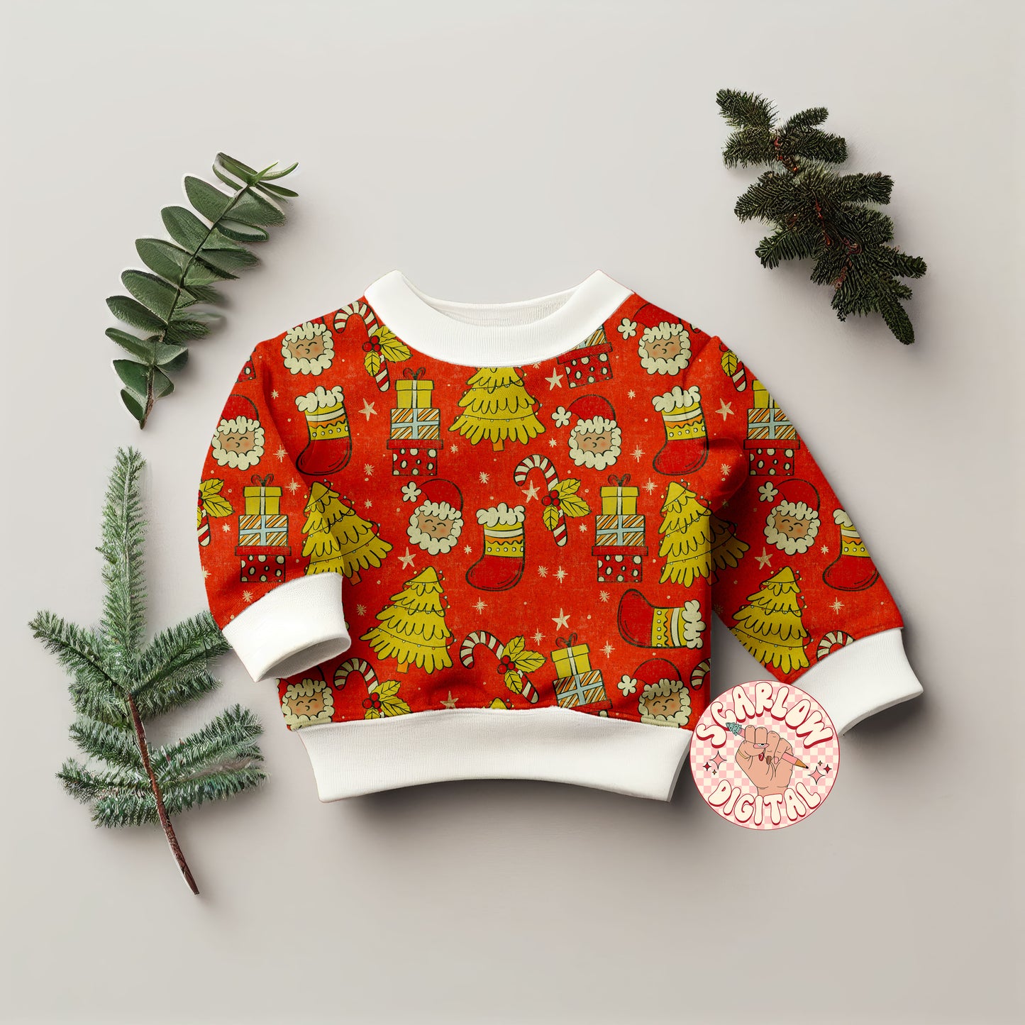 Vintage Christmas Seamless Pattern Sublimation Digital Design Download, christmas tree seamless, traditional christmas seamless pattern