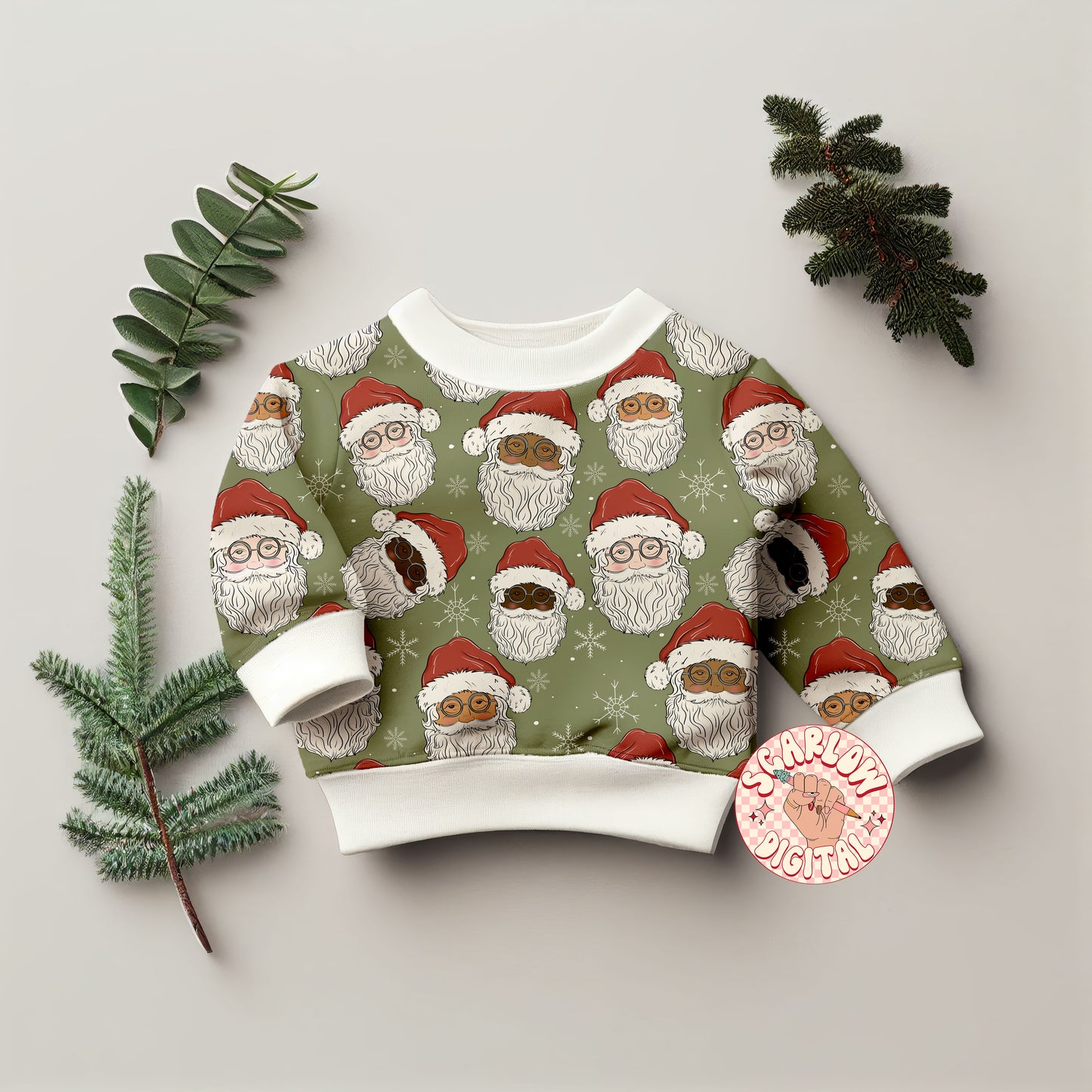 Traditional Santa Claus Seamless Pattern-Christmas Sublimation Digital Design Download-snowflake seamless, traditional christmas seamless