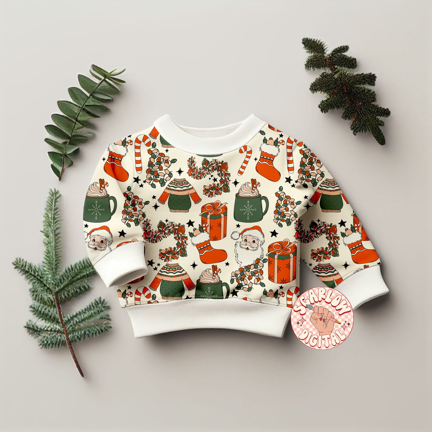 Traditional Christmas Seamless Pattern Sublimation Digital Design Download, santa claus seamless pattern, christmas lights seamless pattern