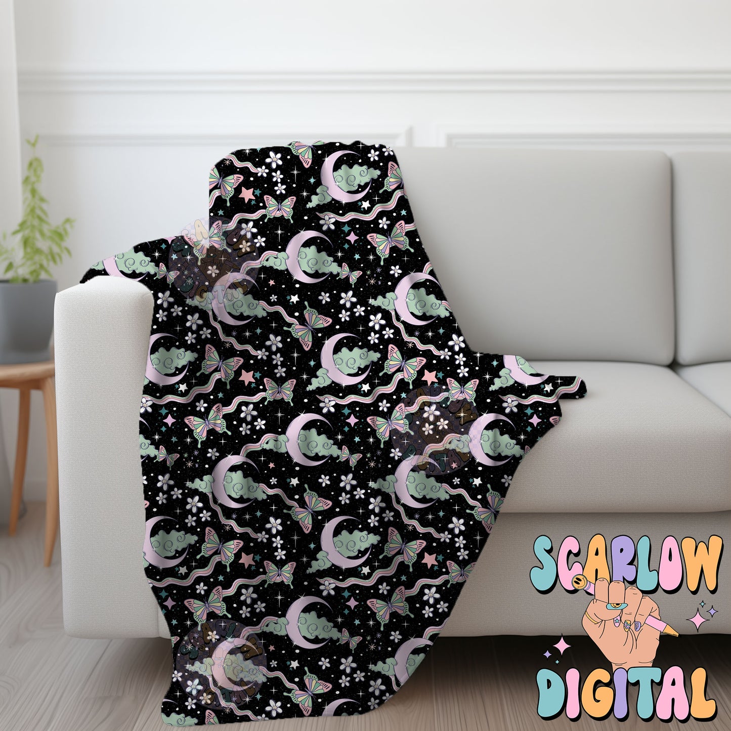 Dreamy Galaxy Seamless Pattern Digital Design