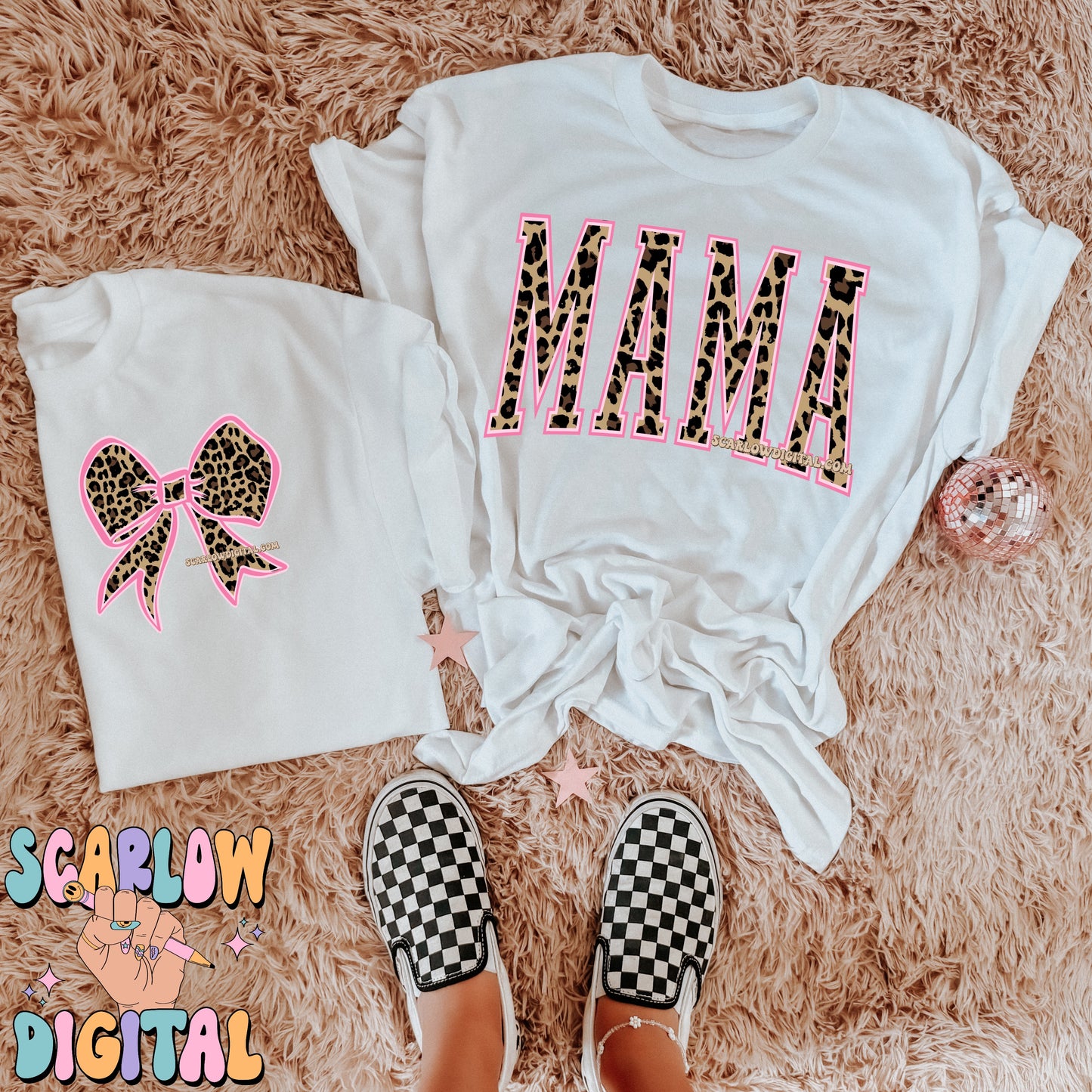 Leopard Print Mama and Bow PNG Bundle Digital Design