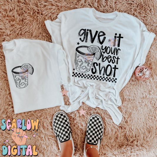 Give it Your Best Shot Front and Back PNG Digital Design Bundle