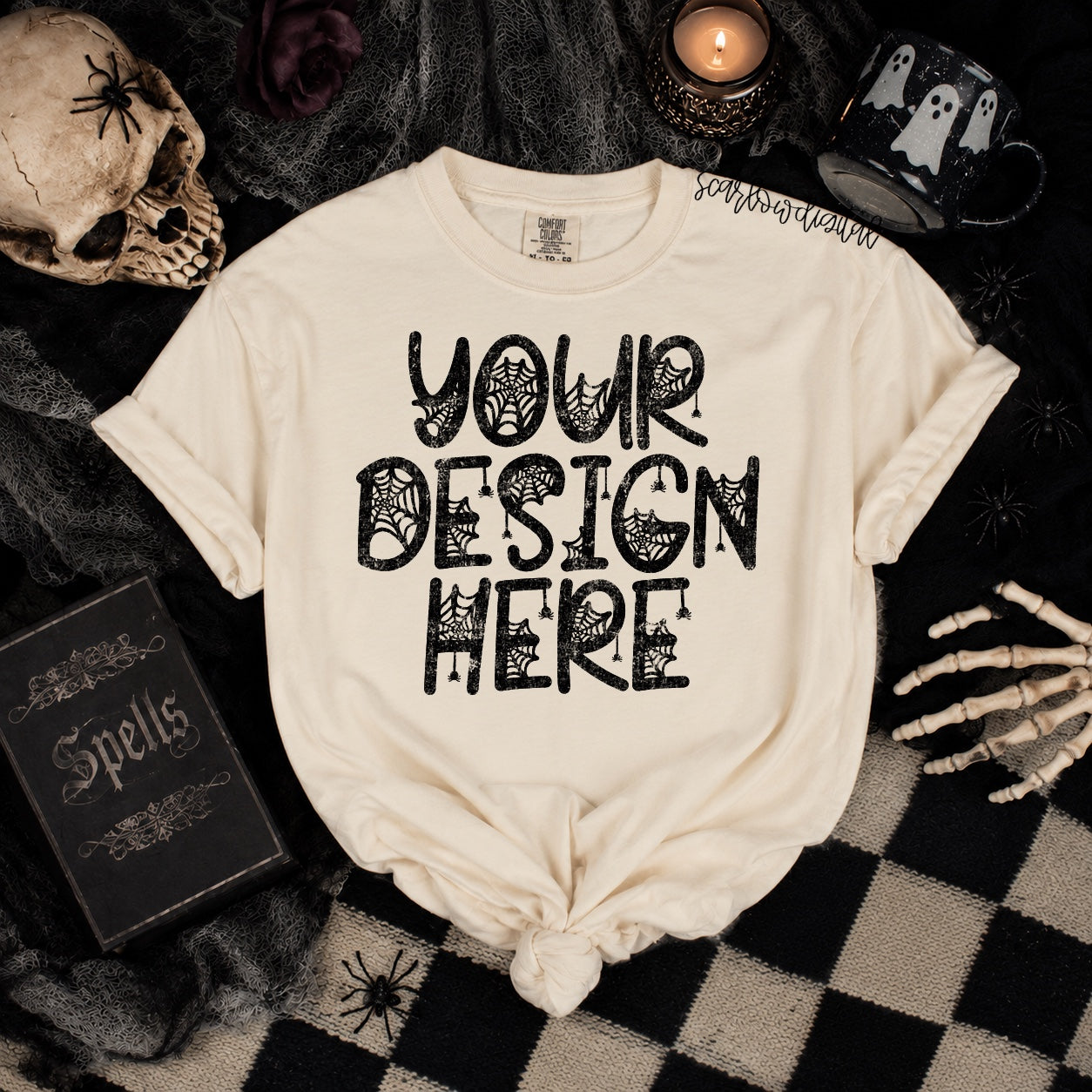 Ivory Comfort Colors Unisex Garment-Dyed Heavyweight T-Shirt 1717 Mockup