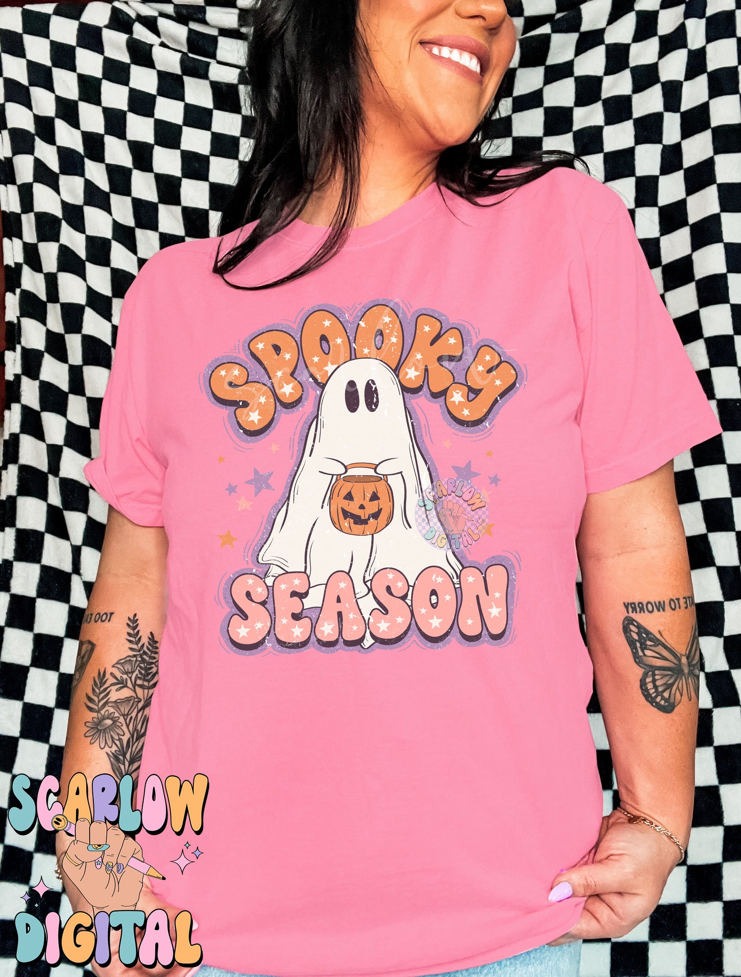 Spooky Season PNG Digital Design Download, cute ghost png, pumpkin png, fall png, halloween png, kids halloween png, trendy halloween png