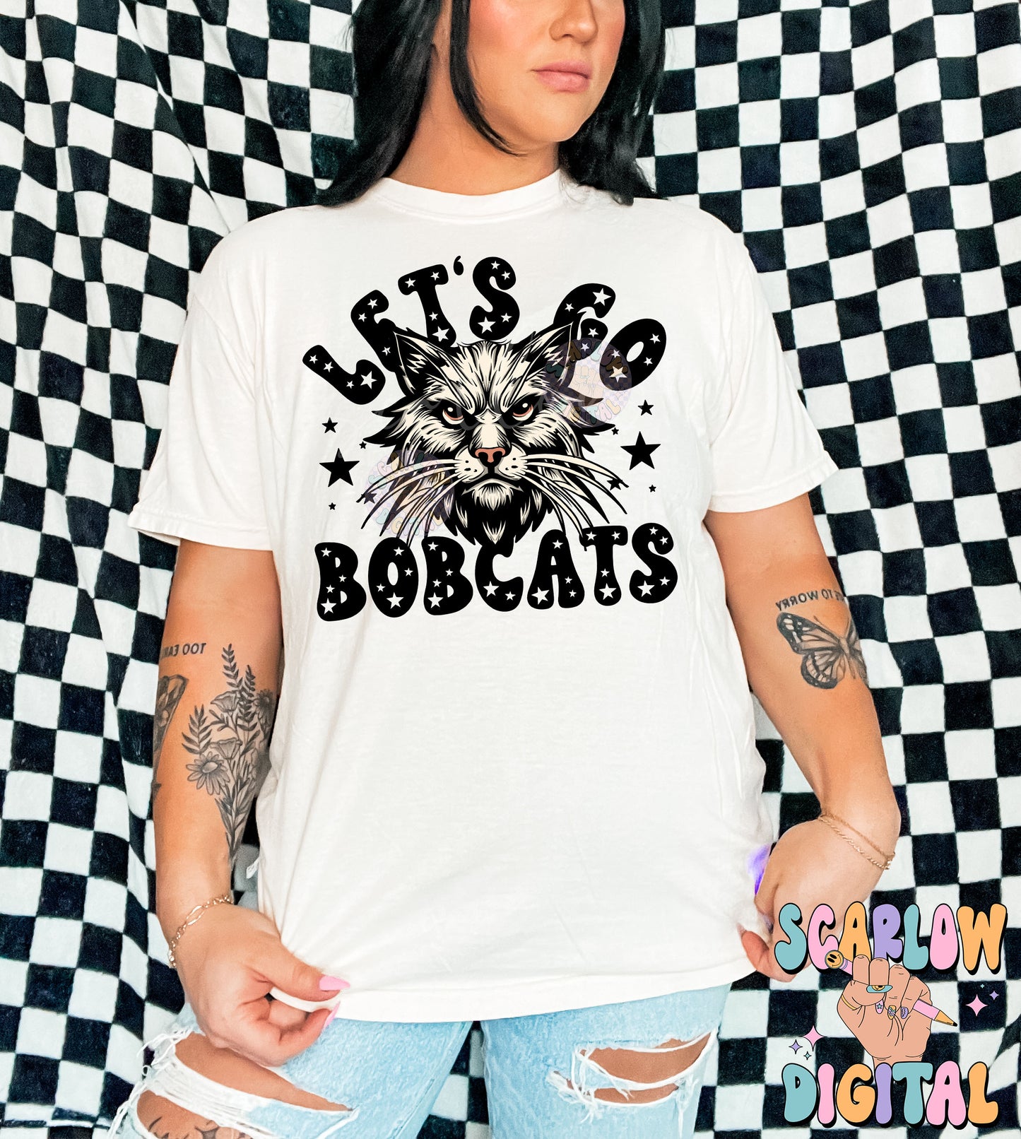 Bobcats PNG Digital Design Download, sports mascot png, football png, baseball png, retro png, trendy png, sports tshirt design, school png