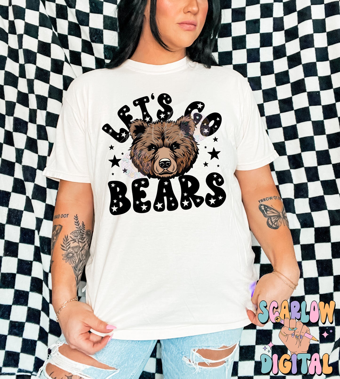 Bears PNG Digital Design Download, sports mascot png, football png, baseball png, retro png, trendy png, sports tshirt design, school png