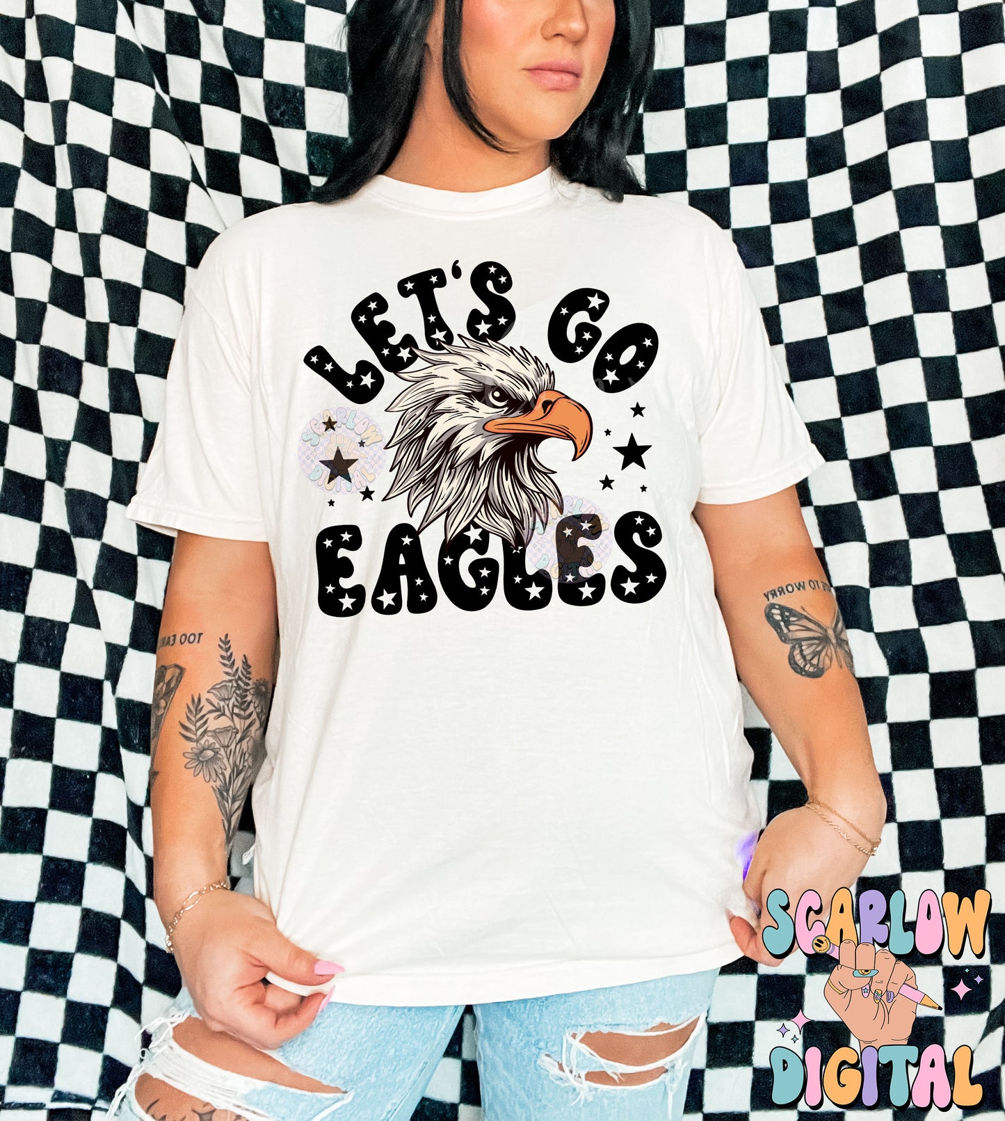 Eagles PNG Digital Design Download, sports mascot png, football png, baseball png, retro png, trendy png, sports tshirt designs, school png