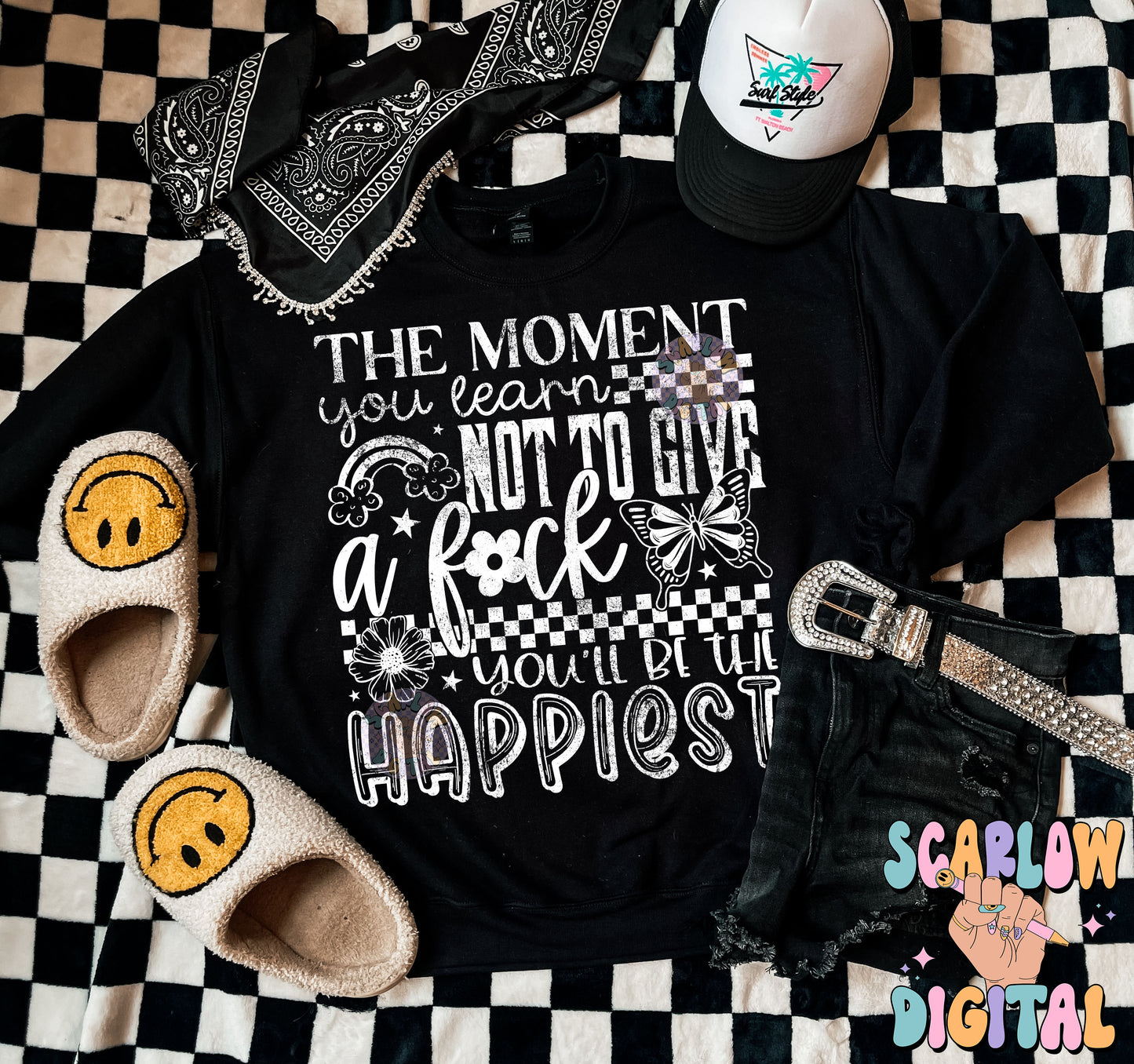 You'll Be The Happiest PNG Digital Design Download, snarky png, crude humor png, positivity png, motivational png, grunge png, checkers png