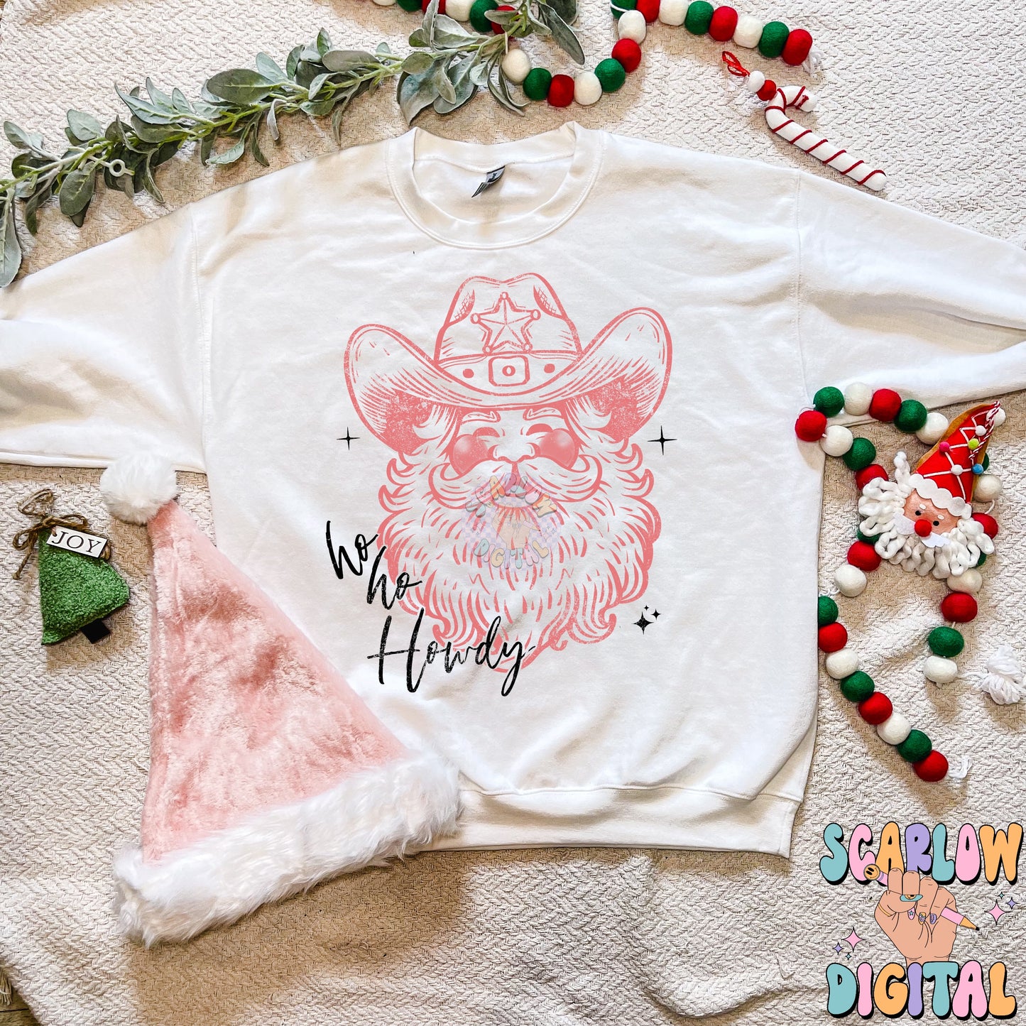 Ho Ho Howdy PNG Digital Design Download, vintage christmas png, santa claus png, country christmas designs, christmas prints, vintage prints