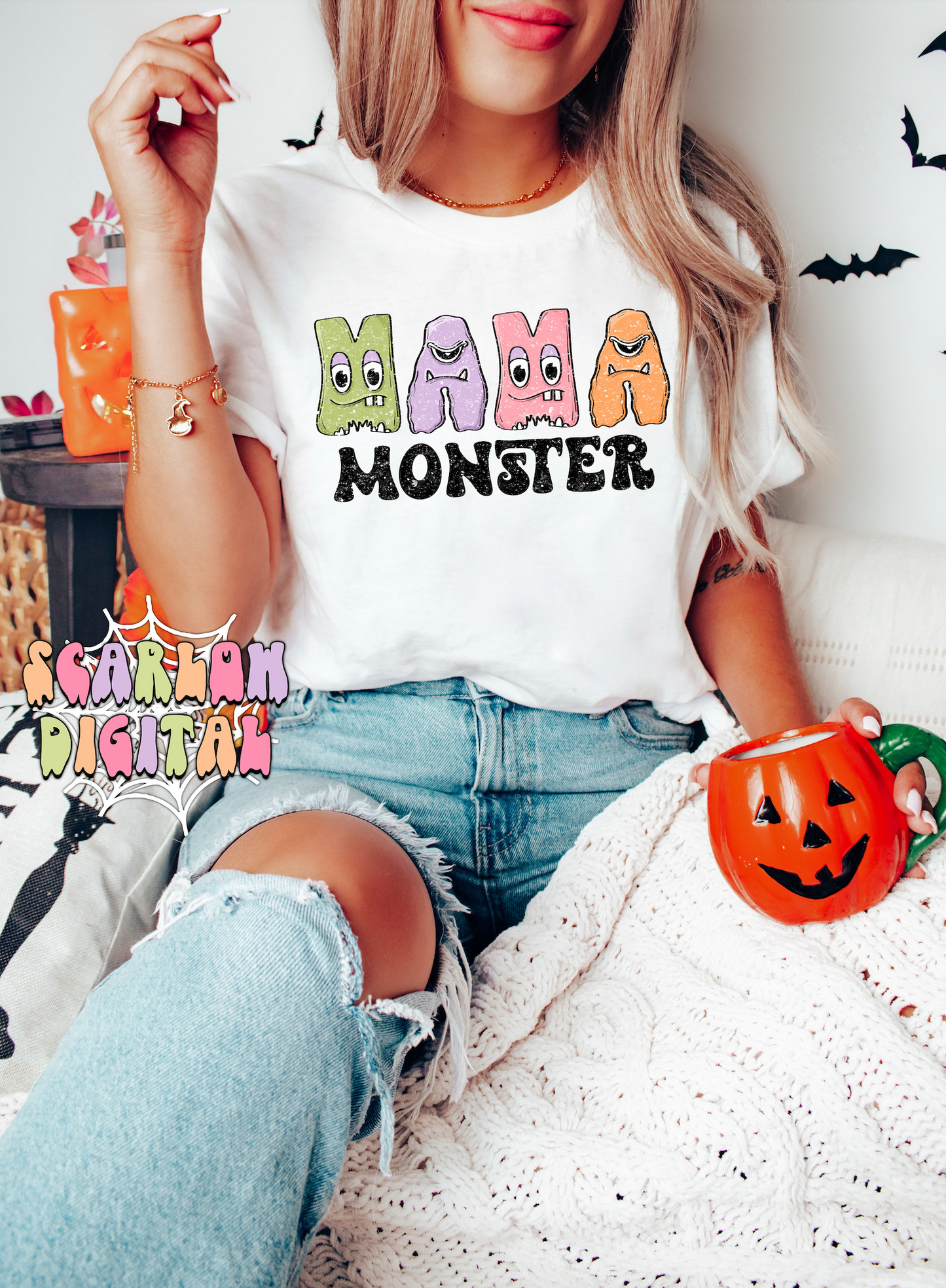Mama Monster PNG-Halloween Sublimation Digital Design Download-spooky season png, halloween mom png, png for moms, trendy png, scary png