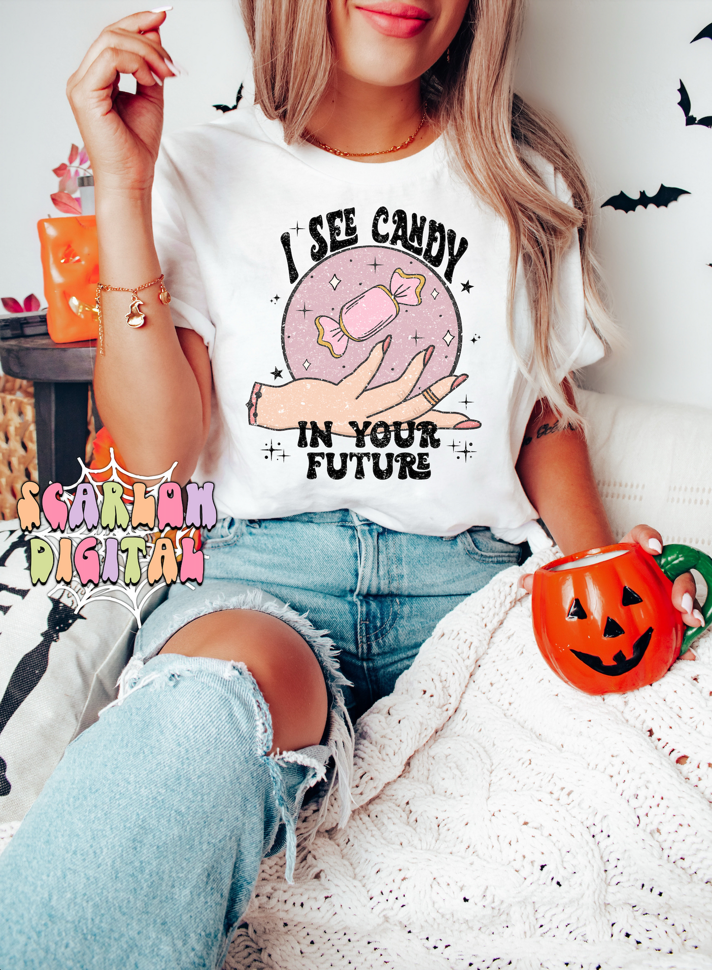 I See Candy in Your Future PNG-Halloween Sublimation Digital Design Download-witchcraft png, crystal ball png, trick or treat png, candy png
