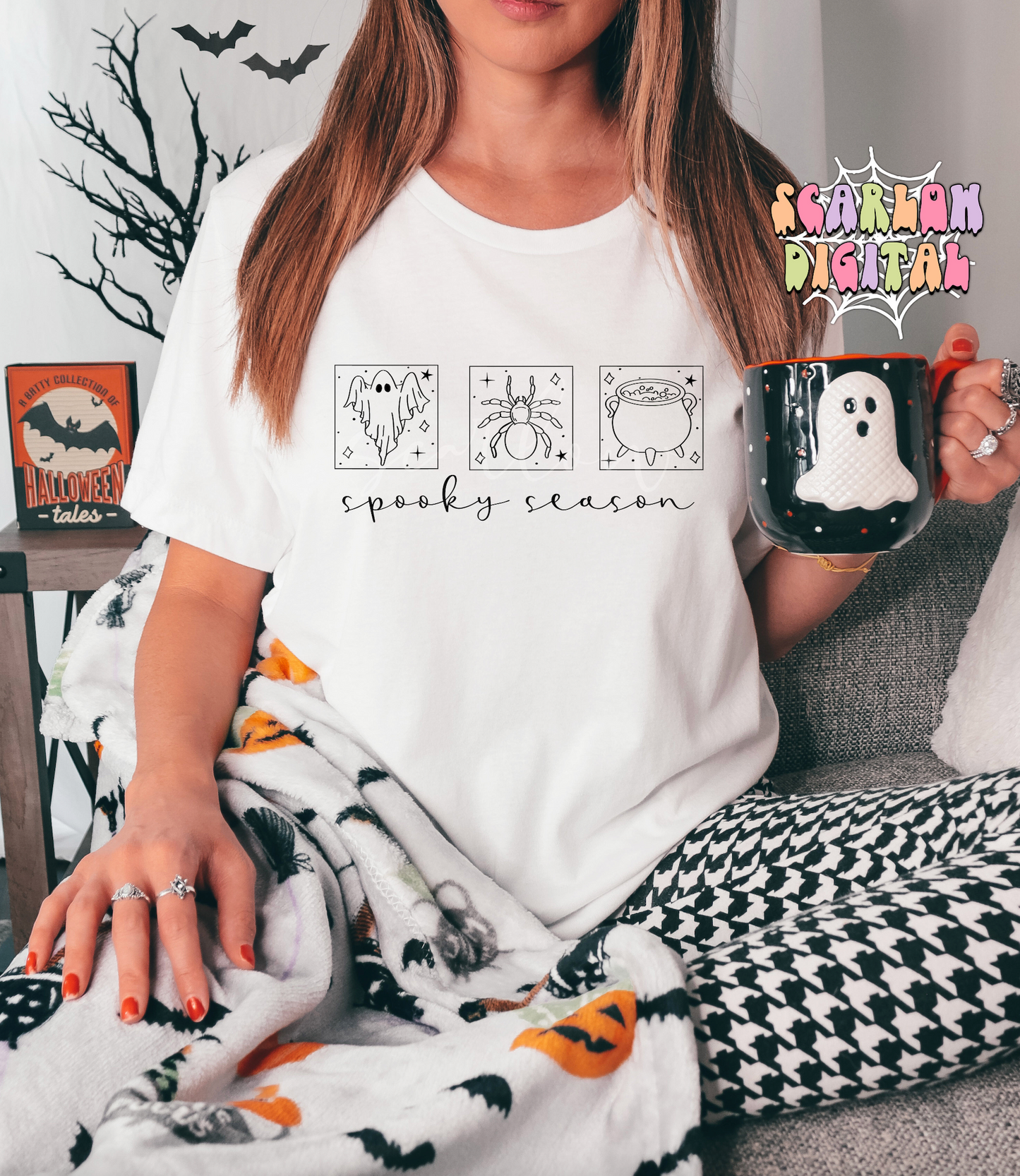 Spooky Season PNG-Halloween Sublimation Digital Design Download-minimalistic png, simple halloween png, spider png, witch cauldron png file