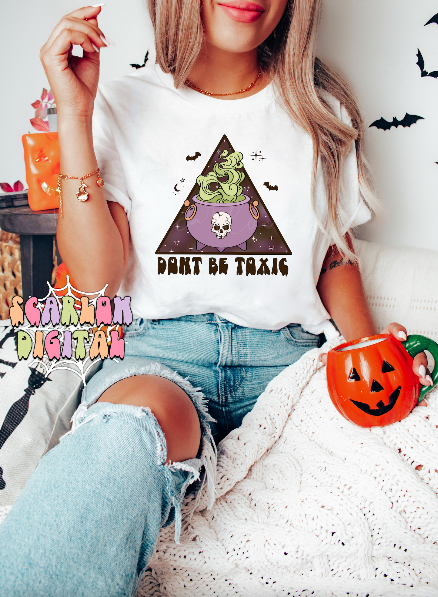 Don't Be Toxic PNG-Halloween Sublimation Digital Design Download-witchy png, witchcraft png, witch cauldron png, skull png, adult spooky png