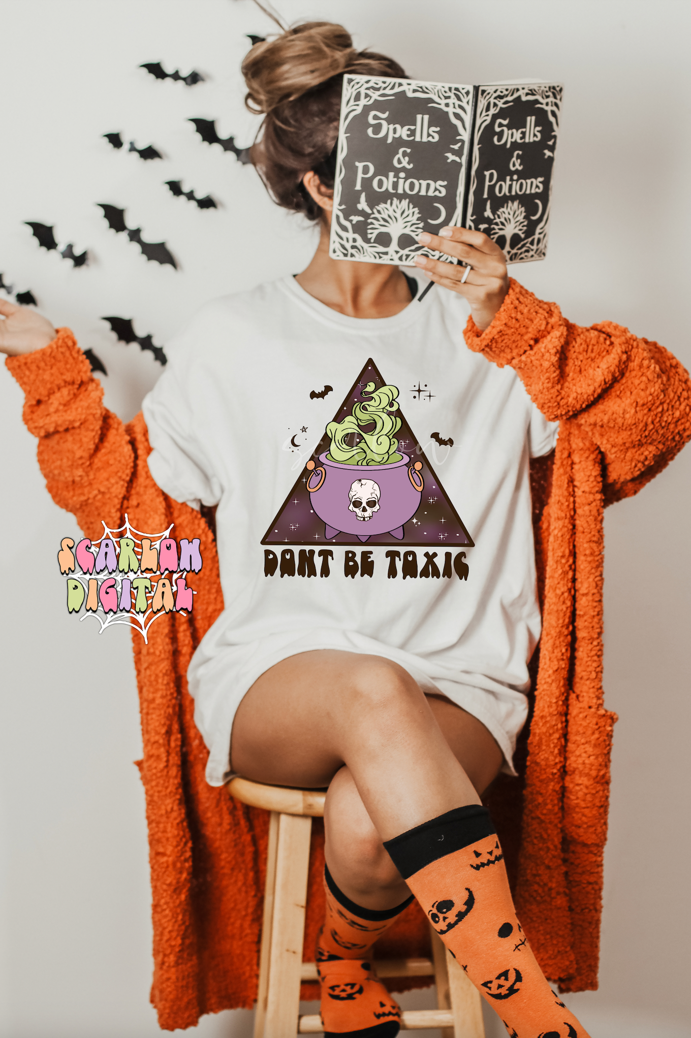 Don't Be Toxic PNG-Halloween Sublimation Digital Design Download-witchy png, witchcraft png, witch cauldron png, skull png, adult spooky png