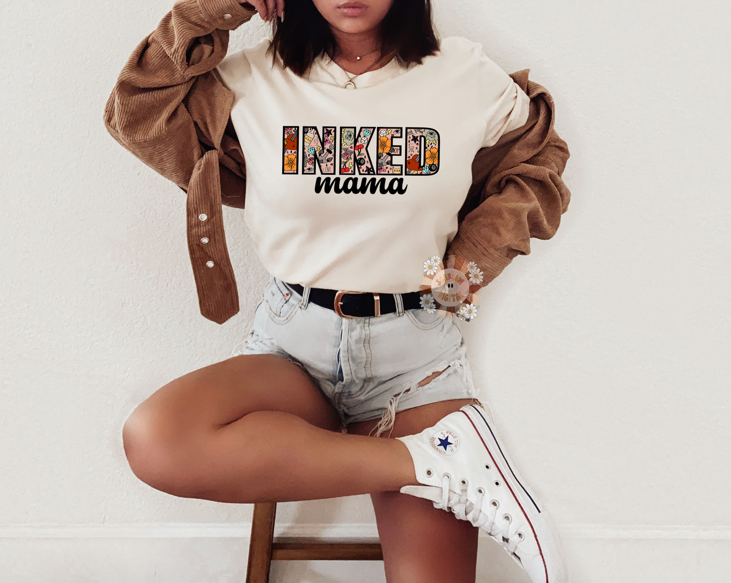 Inked Mama PNG t-shirt sublimation design download, tattooed mama png design, png shirt designs for moms, mama shirt designs, tattoo png