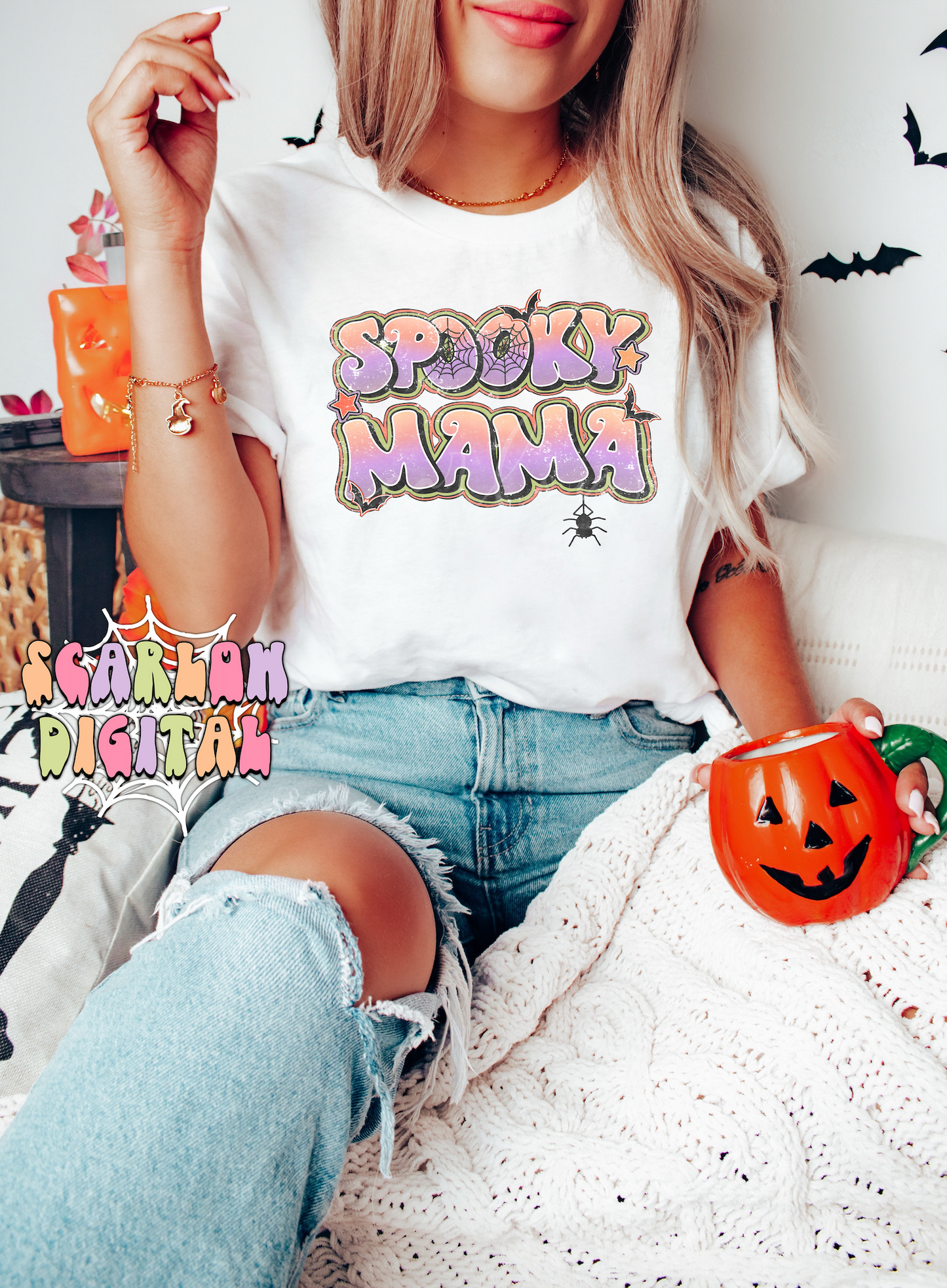 Spooky Mama PNG-Halloween Sublimation Digital Design Download-spooky season png, png for moms, mama png, fall png, trendy png, spider png