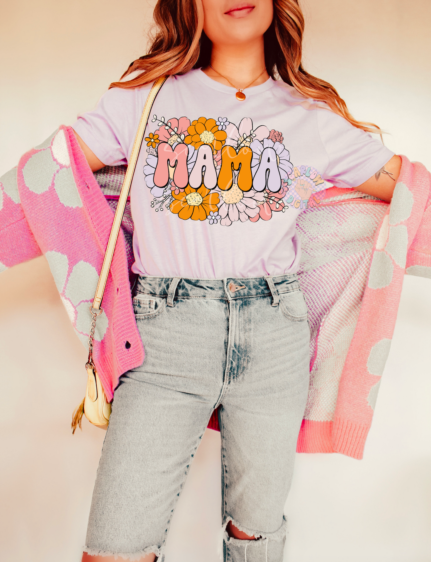 Floral Mama PNG Sublimation Digital Design Download, flowers png, png for moms, mama png, trendy mama png, preppy mama designs, boho mom png