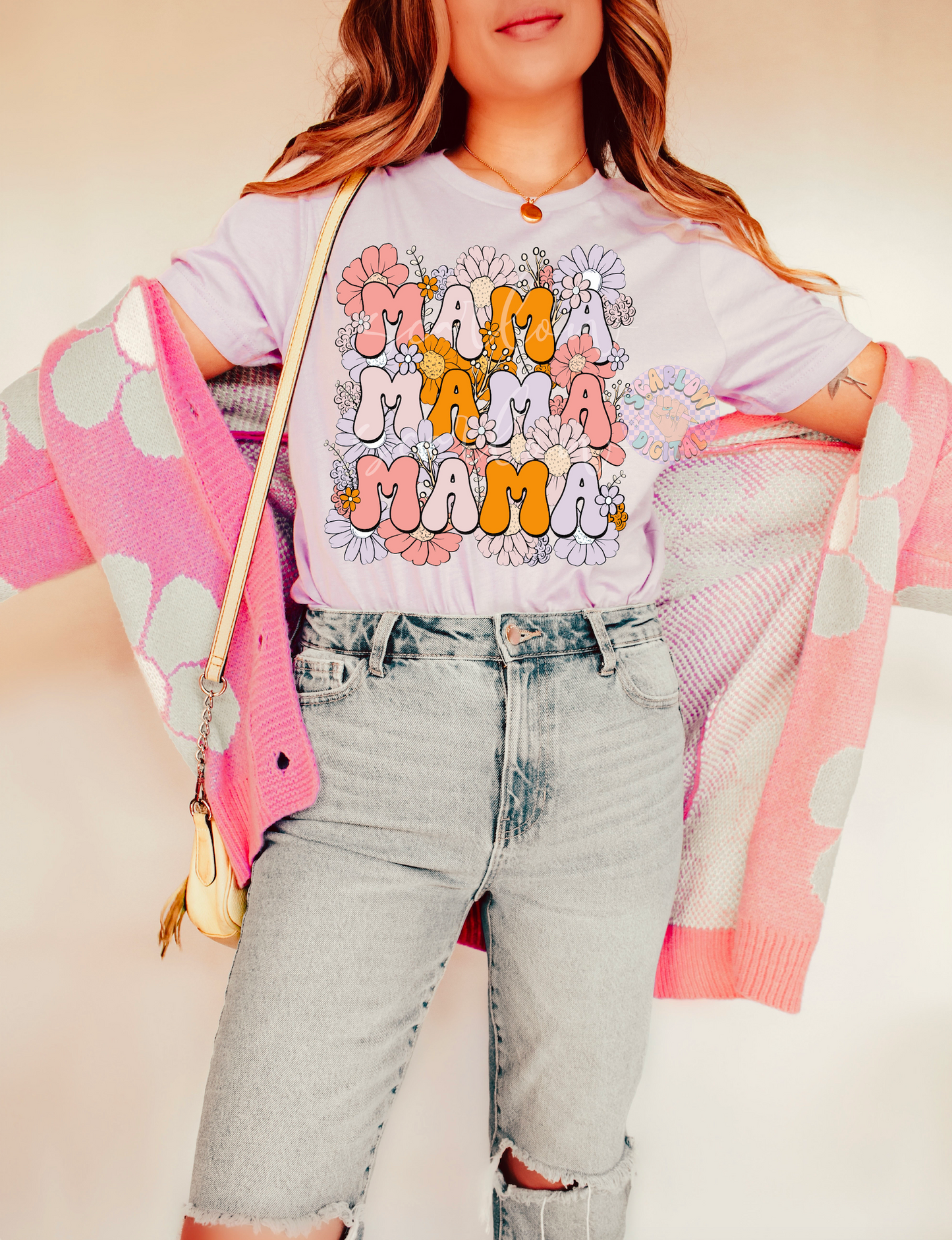 Floral Mama PNG Sublimation Digital Design Download, flowers png, png for moms, mama png, trendy mama png, preppy mama designs, boho mom png