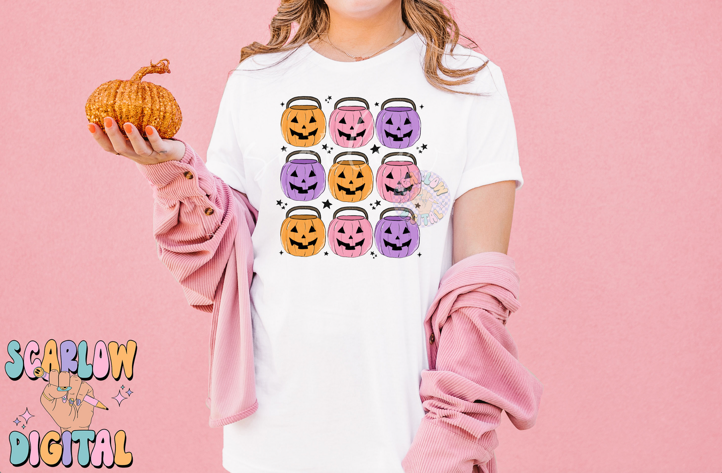 Pumpkin Buckets PNG Digital Design