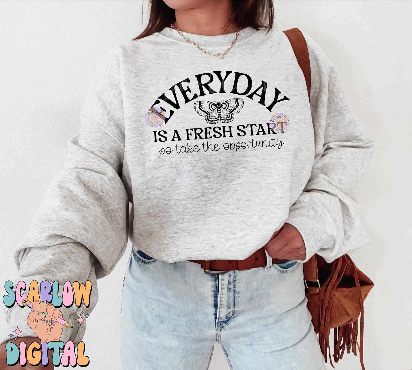 Everyday Is a Fresh Start PNG-Butterfly Sublimation Digital Design Download-minimalist png, simple png, positive vibe png, inspirational png