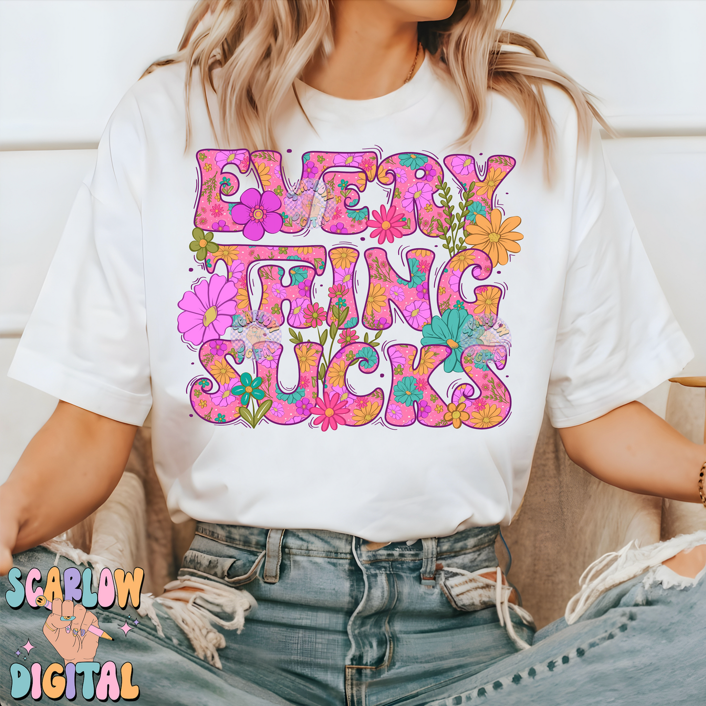 Everything Sucks PNG-Floral Sublimation Digital Design Download-flowers png, funny png, adult humor png, women png, spring png, summer png