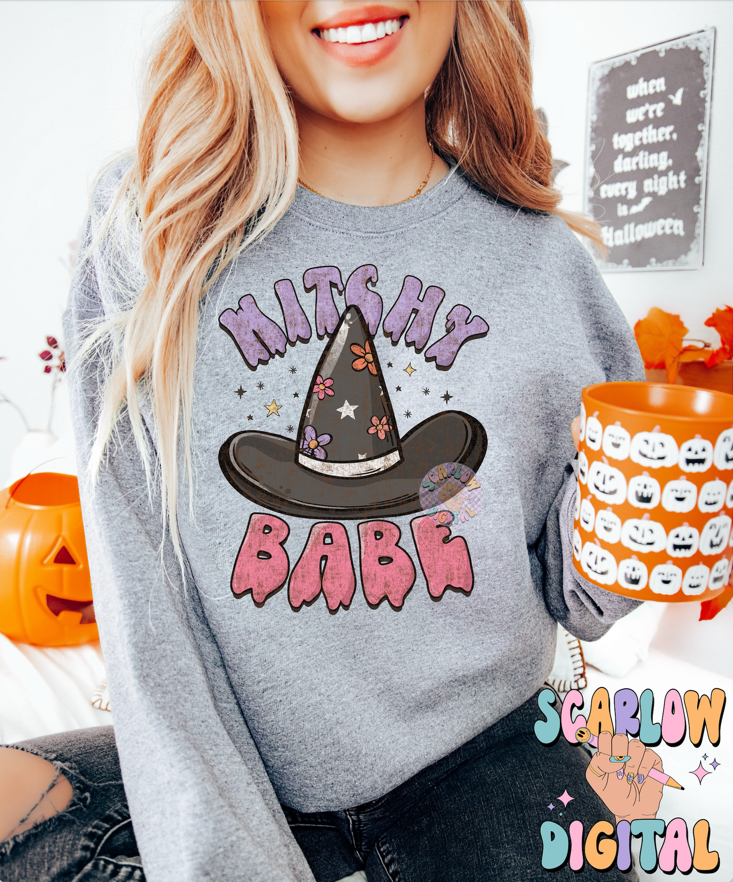 Witchy Babe PNG Digital Design Download