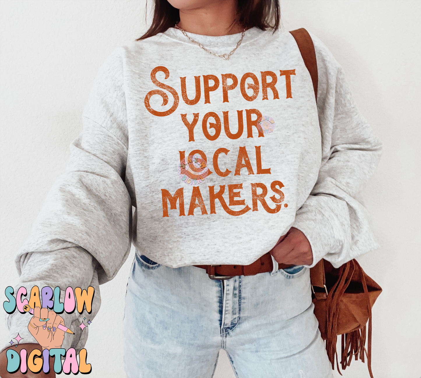 Support Your Local Makers PNG Digital Design Download, small business owner png, shop local png, single color png, grunge png, simple png